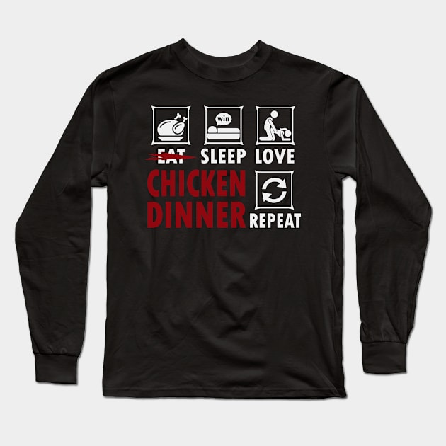 Eat Sleep Pubg Repeat X Love Long Sleeve T-Shirt by NeetScrewd